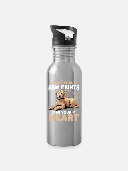 Goldendoodle Dog Breed - Trinkflasche mit integriertem Trinkhalm - Lightsilver