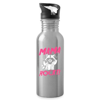 Maman raton laveur maman rockeuse cool - Gourde avec paille intégrée - argent clair - Droite