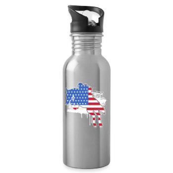 Pferderennen USA 4. Juli - Trinkflasche mit integriertem Trinkhalm - Lightsilver - Rechts