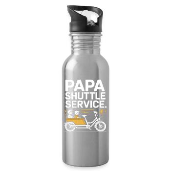 Papa Shuttle Service Cargo Bike Papa - Water bottle with straw - silver - Right