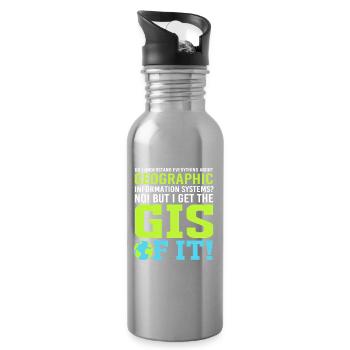 GIS Cartographer Geography Cartography - Water bottle with straw - silver - Right