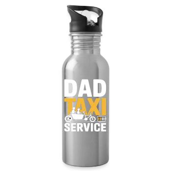 Dad Taxi Service Cargo Bike Dad - Water bottle with straw - silver - Right