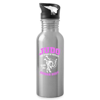Judo - Trinkflasche mit integriertem Trinkhalm - Lightsilver - Rechts