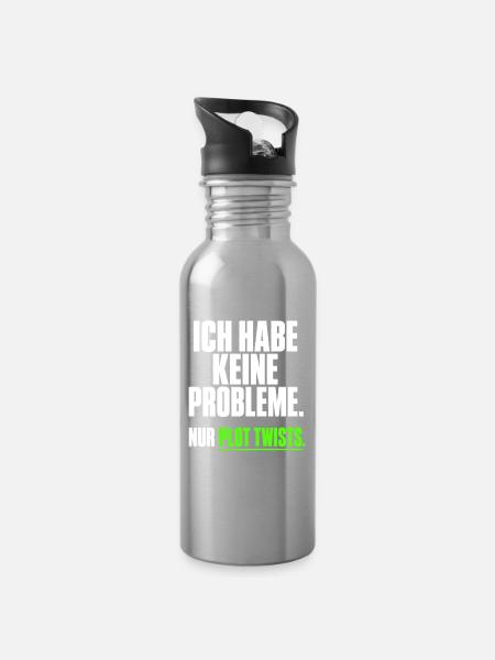 Ich habe keine Probleme Plot Twists - Trinkflasche mit integriertem Trinkhalm - Lightsilver