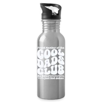 Cool Dads Club - Dad Father's Day Gift - Water bottle with straw - silver - Right