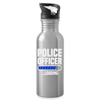 Polizist lädt Polizeischule Graduierter Polizei - Trinkflasche mit integriertem Trinkhalm - Lightsilver - Rechts
