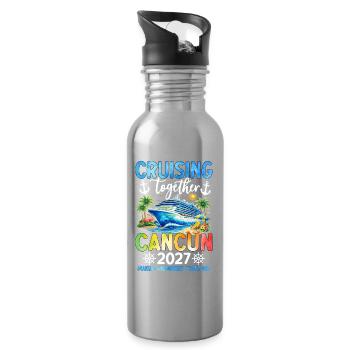 Croisière ensemble Cancún 2027 - Gourde avec paille intégrée - argent clair - Droite