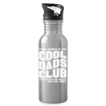 Club des papas cool - Cadeau de la fête des pères des papas - Gourde avec paille intégrée - argent clair - Droite