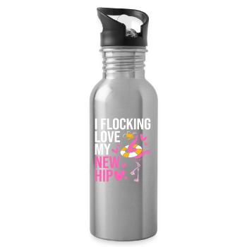 Hips Hips Hip Joint - Water bottle with straw - silver - Right