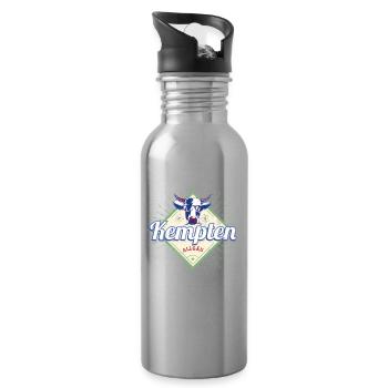 Kempten in Bayern Deutschland Vintage Kuh Design - Trinkflasche mit integriertem Trinkhalm - Lightsilver - Rechts