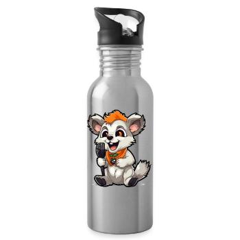 Songanimal avec micro - Gourde avec paille intégrée - argent clair - Droite