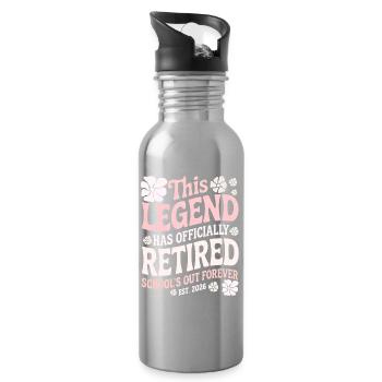 teacher Retirement Gifts for Teachers Retirement - Water bottle with straw - silver - Right