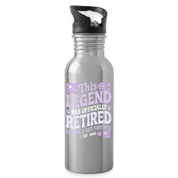 teacher Retirement Gifts for Teachers Retirement - Water bottle with straw - silver - Right