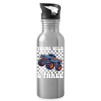 Young Wild & Three Monster Truck - Trinkflasche mit integriertem Trinkhalm - Lightsilver - Rechts
