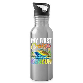 My First Cruise Cancun - Water bottle with straw - silver - Right