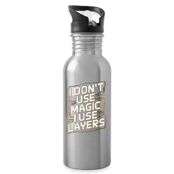 Graphic Designer I Don't Use Magic Graphic Artist - Water bottle with straw - silver - Right