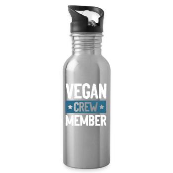 Vegan Crew - Water bottle with straw - silver - Right