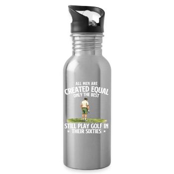 Best Men Golf in ihren Sechzigern-Humor - Trinkflasche mit integriertem Trinkhalm - Lightsilver - Rechts