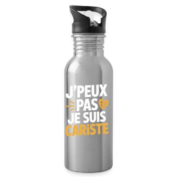 T-Shirt Humour Cariste Chariot Élévateur Gerbeur - Gourde avec paille intégrée - argent clair - Droite
