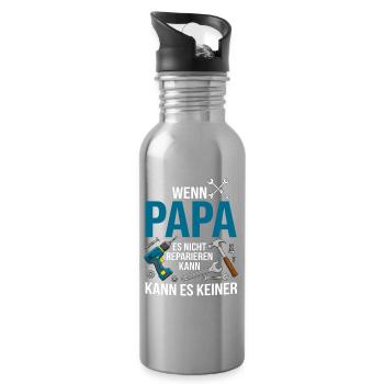 Wenn Papa es nicht reparieren kann Werkzeug - Trinkflasche mit integriertem Trinkhalm - Lightsilver - Rechts