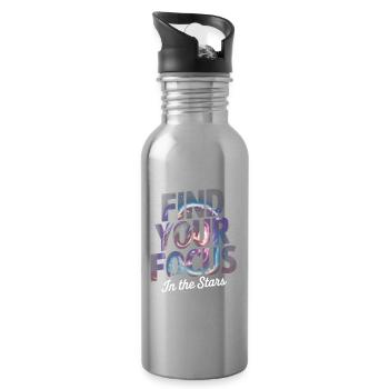 Finde deinen Fokus in den Sternen - Trinkflasche mit integriertem Trinkhalm - Lightsilver - Rechts