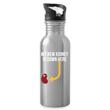 Meine neue Niere ist hier unten - Trinkflasche mit integriertem Trinkhalm - Lightsilver - Rechts