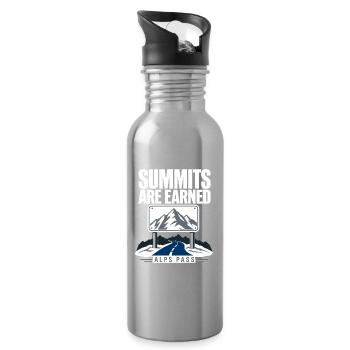 Alps Road Cycling Summits Are Earned Mountain Pass - Trinkflasche mit integriertem Trinkhalm - Lightsilver - Rechts