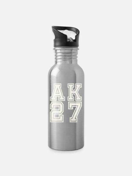AK 27 - Trinkflasche mit integriertem Trinkhalm - Lightsilver