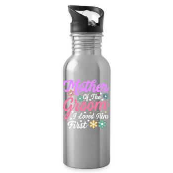 Mutter des Bräutigams: First Love - Trinkflasche mit integriertem Trinkhalm - Lightsilver - Rechts