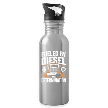 Professional Driver Truck Truck Diesel - Water bottle with straw - silver - Right