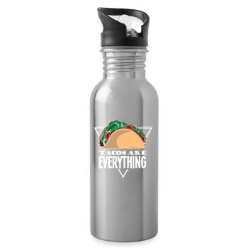 Tacos are everything - Water bottle with straw - silver - Right
