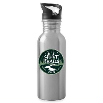 Quiet Trails Club Slow Hiking Forest - Water bottle with straw - silver - Right