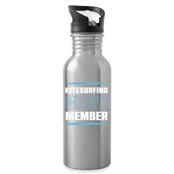 Kitesurfing Crew - Trinkflasche mit integriertem Trinkhalm - Lightsilver - Rechts
