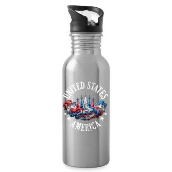 USA 25th Anniversary Jets - Water bottle with straw - silver - Right