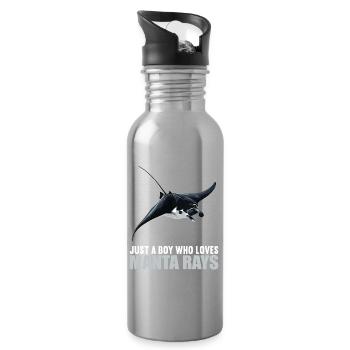Rays Manta Rays - Water bottle with straw - silver - Right