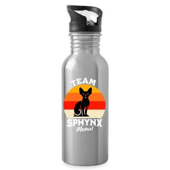 Équipe Sphynx Cat - Gourde avec paille intégrée - argent clair - Droite