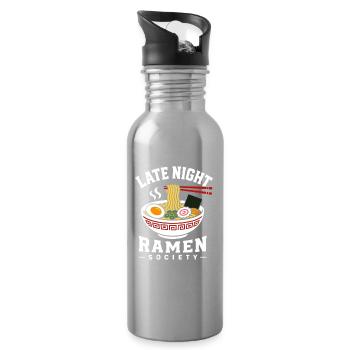 Late Night Ramen Society Anime Japan Motiv - Trinkflasche mit integriertem Trinkhalm - Lightsilver - Rechts