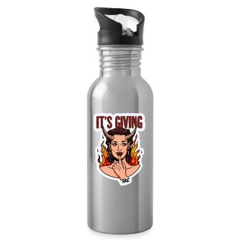 Teuflische Diva-Flamme - Trinkflasche mit integriertem Trinkhalm - Lightsilver - Rechts