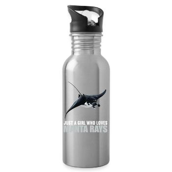 Rays Manta Rays - Water bottle with straw - silver - Right
