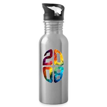 18 JAHRE ALT 2008 18. GEBURTSTAG - Trinkflasche mit integriertem Trinkhalm - Lightsilver - Rechts