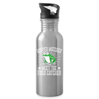 Frog Catcher Hopper Matcher Frog - Trinkflasche mit integriertem Trinkhalm - Lightsilver - Rechts