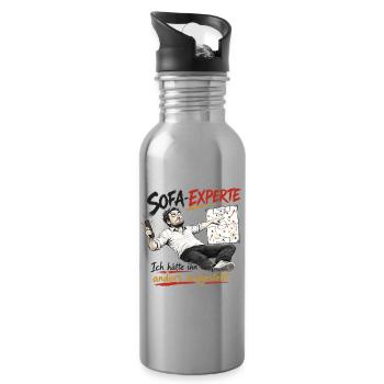 Sofa-Experte Strategie Humor - Trinkflasche mit integriertem Trinkhalm - Lightsilver - Rechts