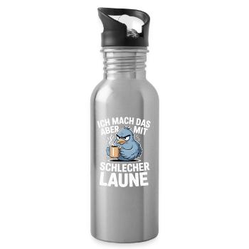  Ich Mach Das Aber Mit Schlecher Laune Mürrischer - Trinkflasche mit integriertem Trinkhalm - Lightsilver - Rechts