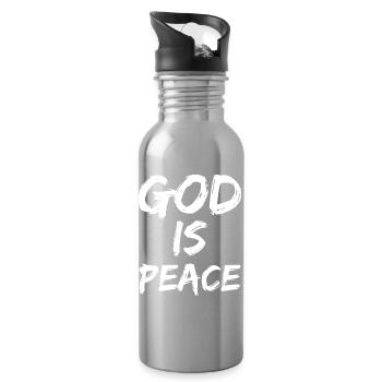 god is peace - Trinkflasche mit integriertem Trinkhalm - Lightsilver - Rechts