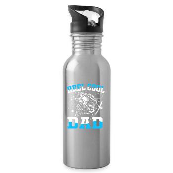 Trout Trout Pond Fishing Rod Angler Frogfish - Water bottle with straw - silver - Right