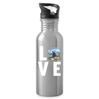 Murmeltiere Murmeltier - Trinkflasche mit integriertem Trinkhalm - Lightsilver - Rechts
