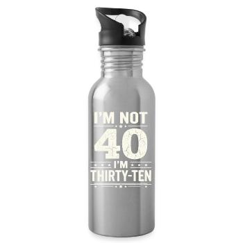 Ich Bin Nicht 40, Ich Habe 30. Geburtstag - Trinkflasche mit integriertem Trinkhalm - Lightsilver - Rechts