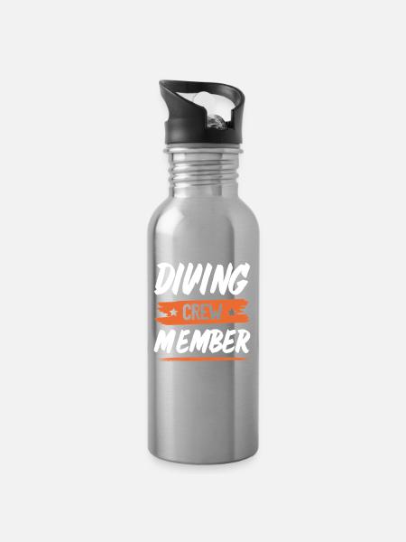Drinking Crew - Trinkflasche mit integriertem Trinkhalm - Lightsilver