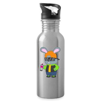 Rabbit Sprayer Spray Can - Water bottle with straw - silver - Right