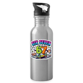 SixSeven Skate Neon - Gourde avec paille intégrée - argent clair - Droite